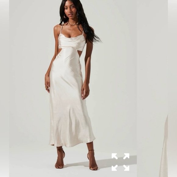 ASTR the Label Colette Satin Cutout Midi Dress - Picture 6 of 6